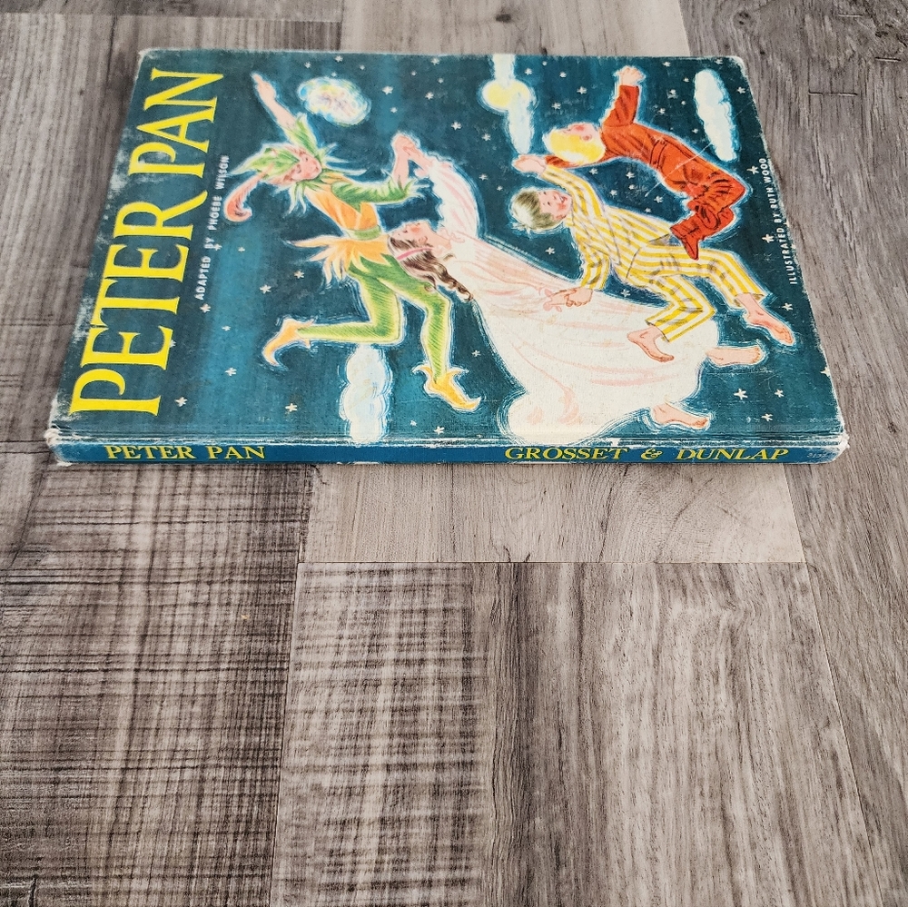 Vintage Peter Pan Illustrated Hardcover — Teal, Yellow, Red - Picture 8 of 8